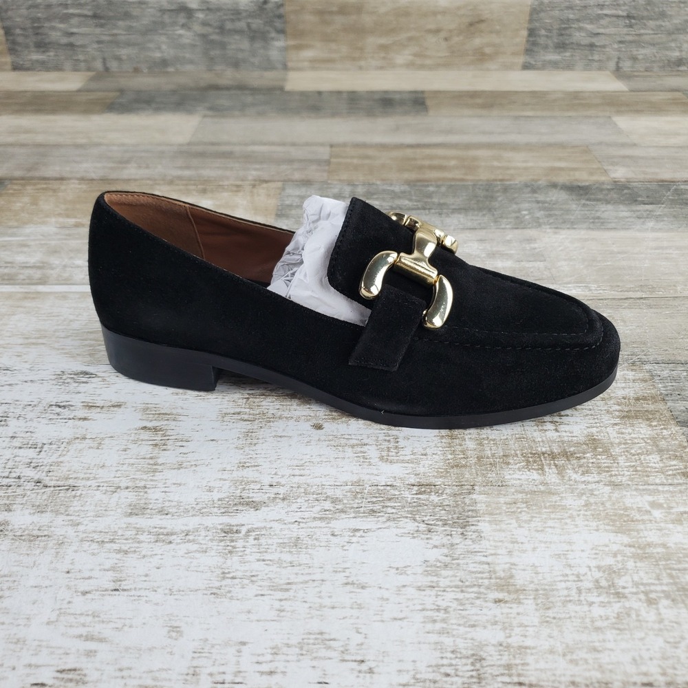 Diba True About It Womens Loafers Sz 7 M Black Suede Round Toe Slip On Shoes